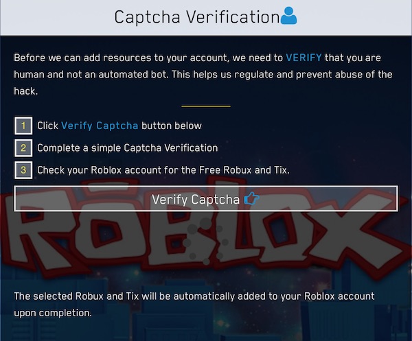 robux roblox button clicking kidding captcha campaign redirects however advertising